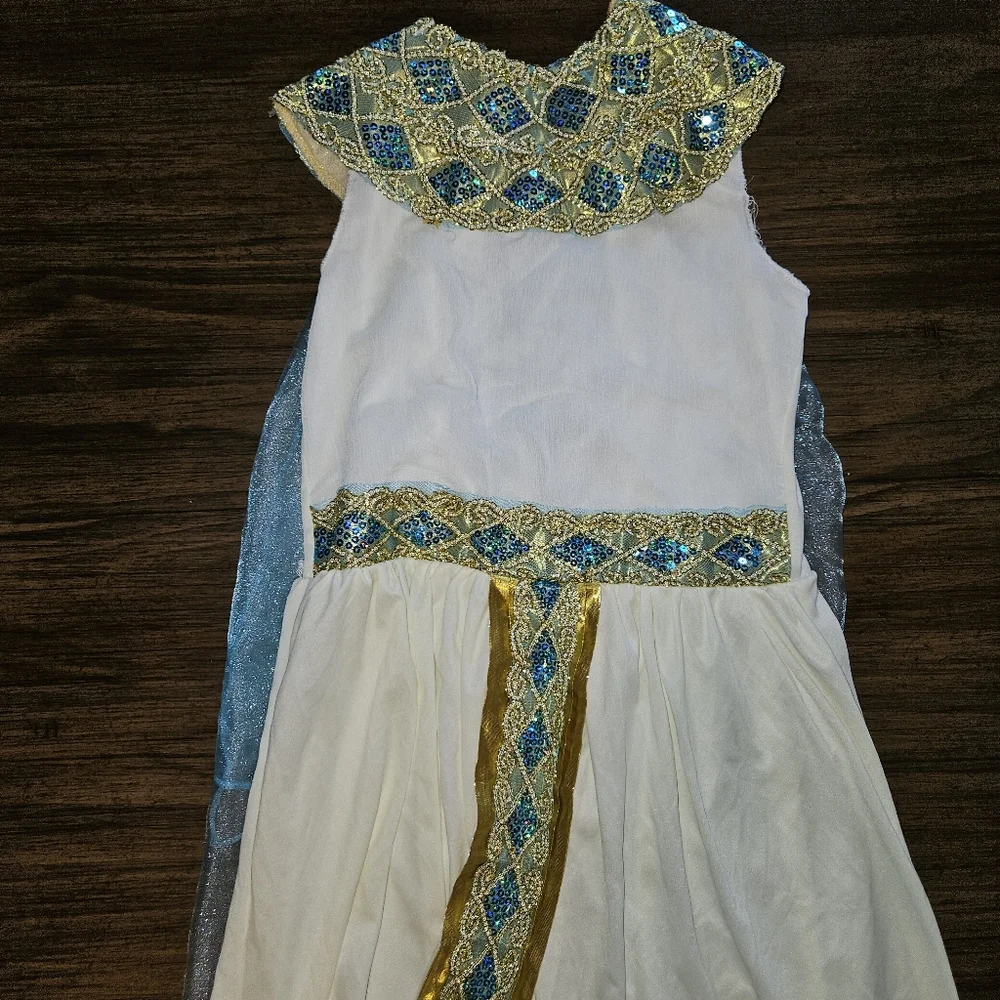 Spirit Cleopatra Costume with Gold and Teal Accents Sz Small - Picture 4 of 5